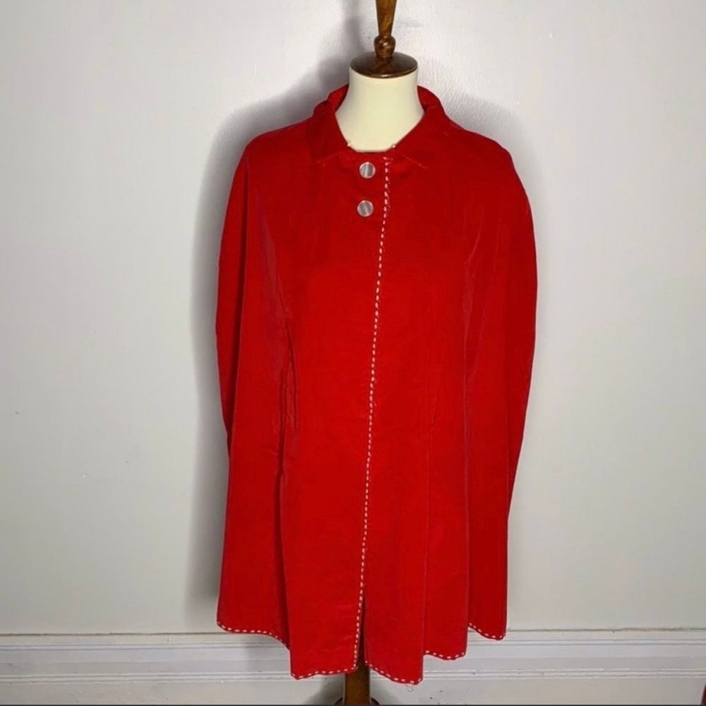 Vintage Red Velour Cape